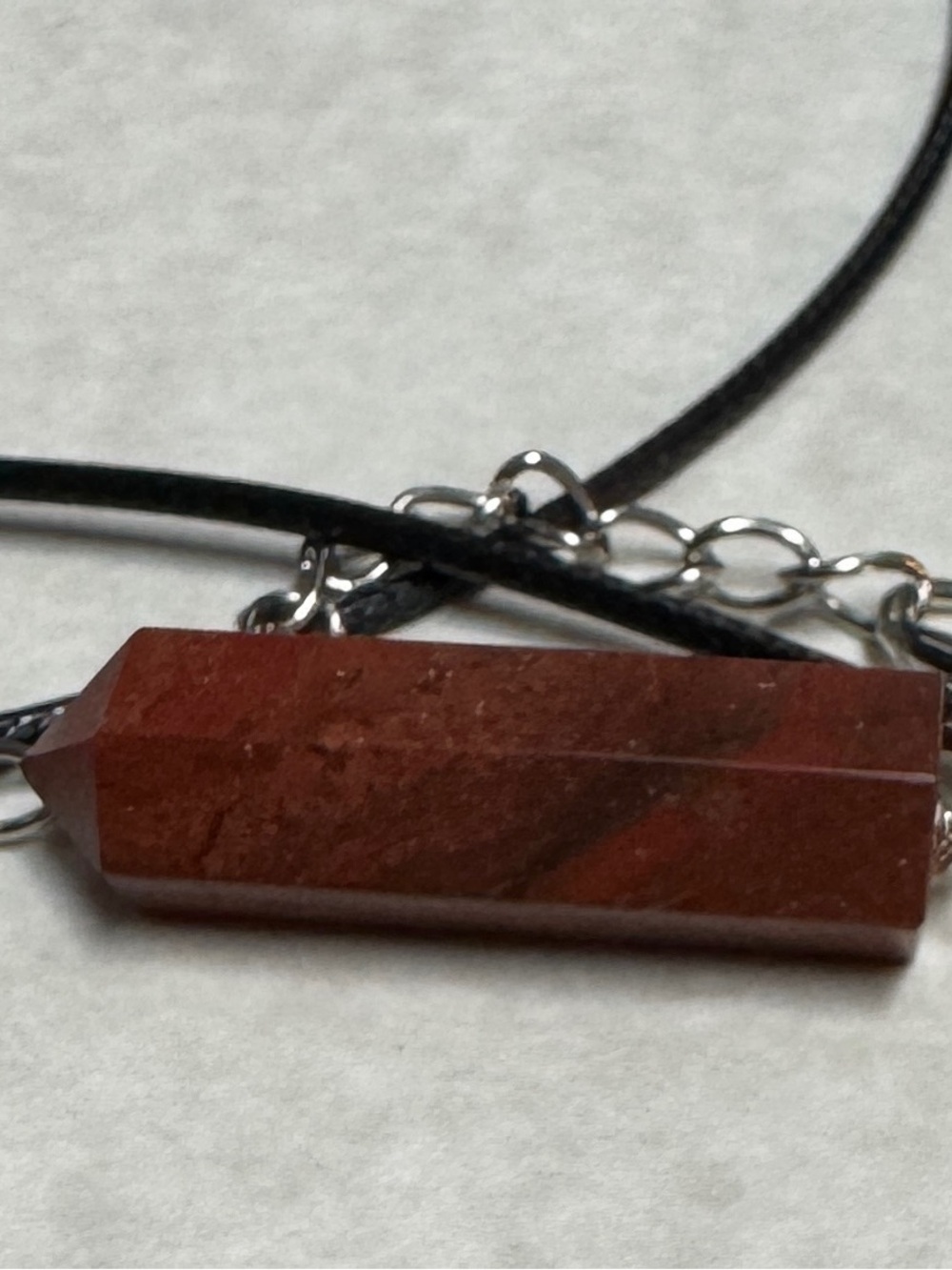 Red Jasper Faceted Pendant Necklace